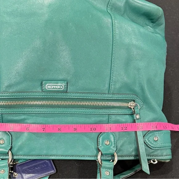 Coach Daisy Emma Jade Soft Leather Shoulder Bag with Navy Interior - Picture 13 of 16